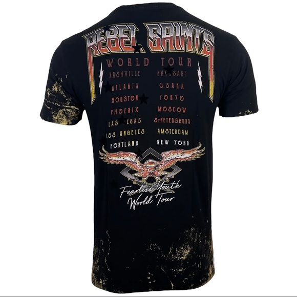 Rebel Saints By Affliction Men's T-shirt FEARLESS Premium Quality S-3XL $88 - Picture 2 of 11